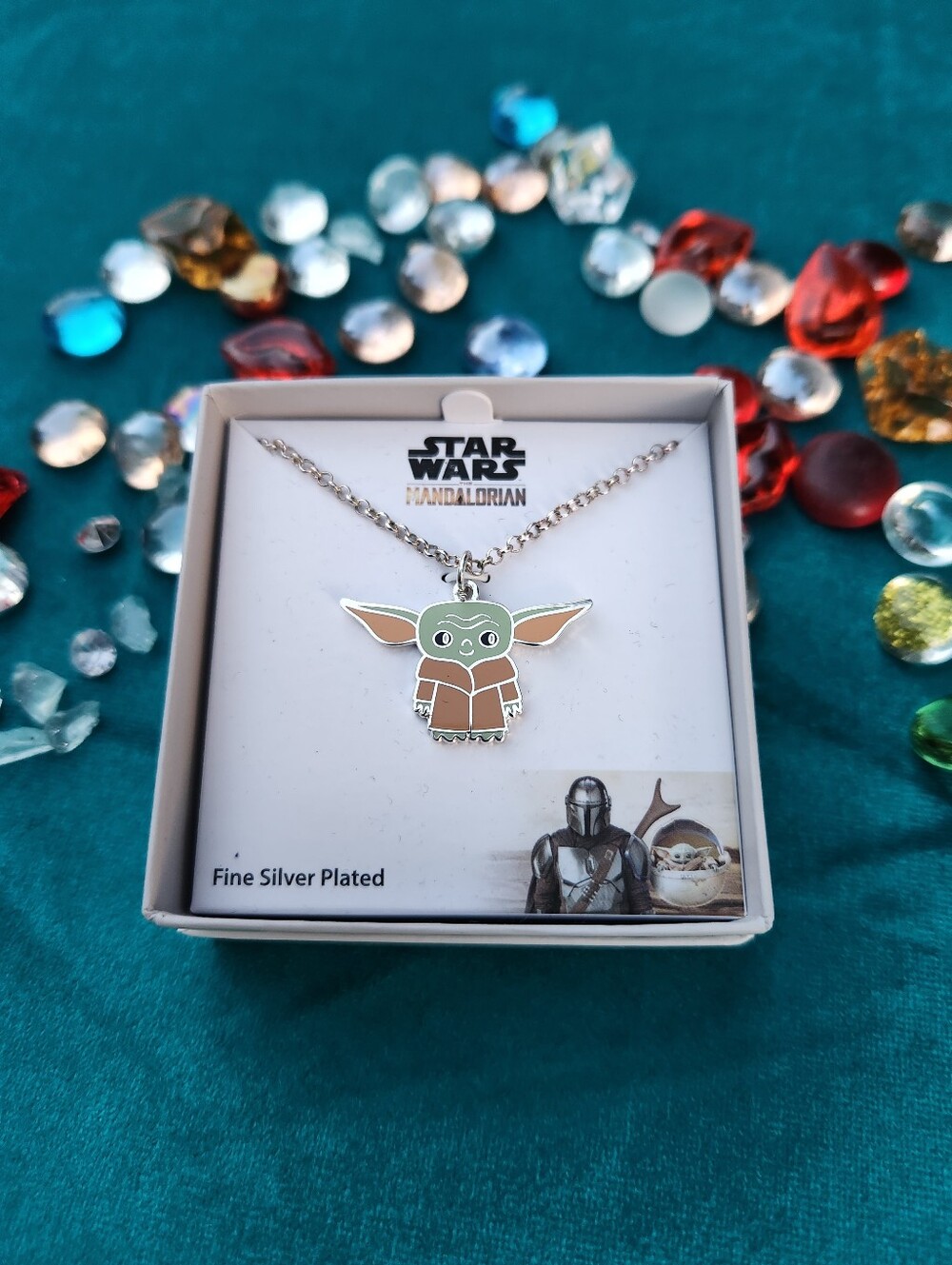 Disney Star Wars The Mandalorian Grogu Pendant Necklace - Green & Brown